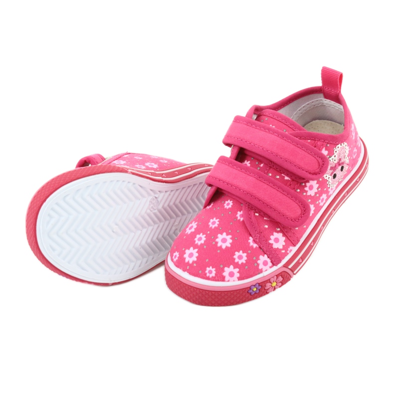 Zapatillas Atletico daisy con velcro rosa 4