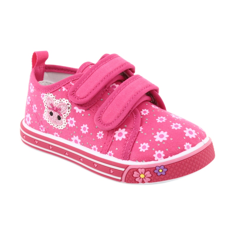 Zapatillas Atletico daisy con velcro rosa 1