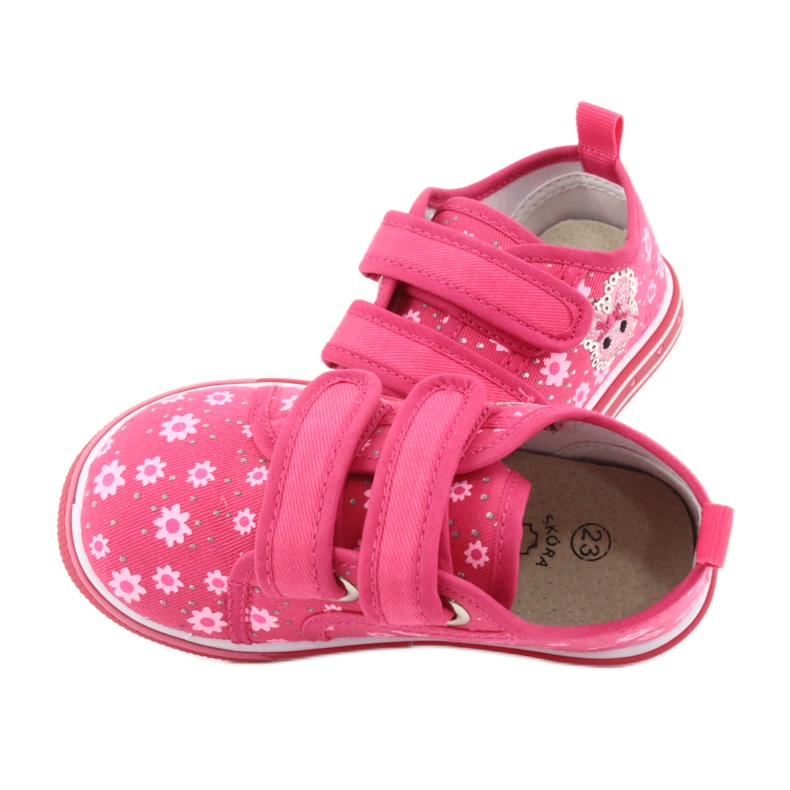 Zapatillas Atletico daisy con velcro rosa 5