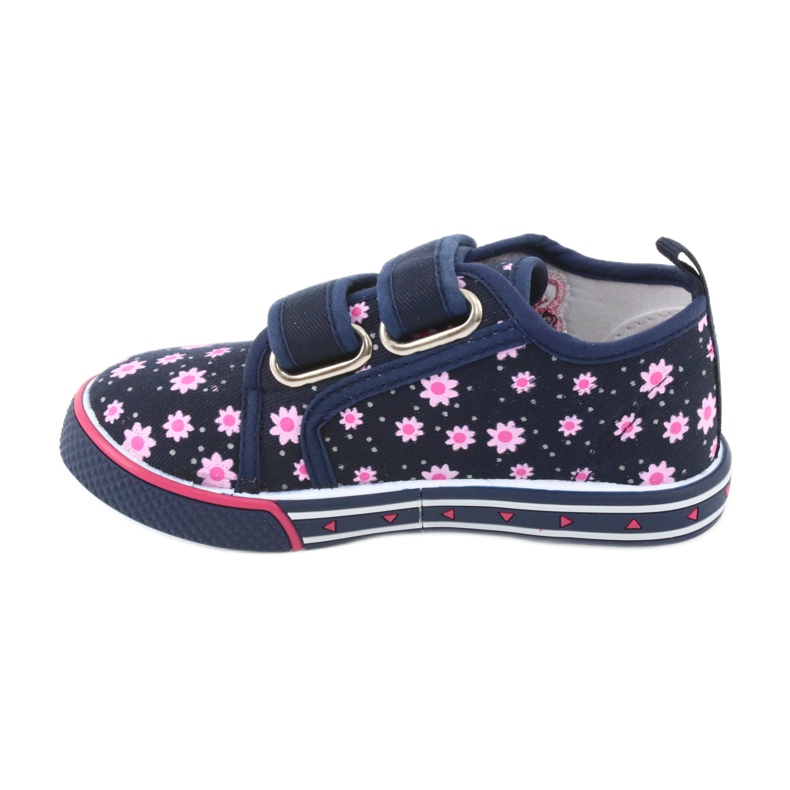 Zapatillas Atletico daisy con velcro azul marino rosado 2
