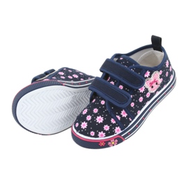 Zapatillas Atletico daisy con velcro azul marino rosado 4