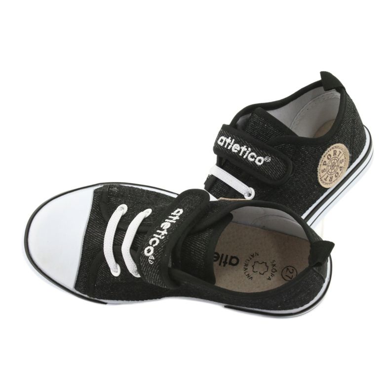 Deportivas con aplicación de piel Atletico BSM029 negro 6