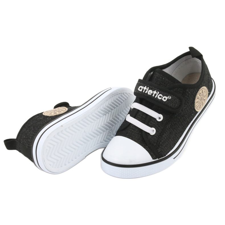 Deportivas con aplicación de piel Atletico BSM029 negro 5