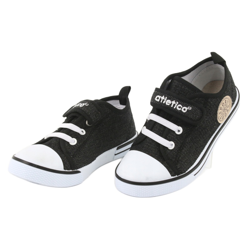 Deportivas con aplicación de piel Atletico BSM029 negro 3