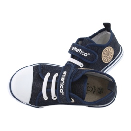Deportivas con aplicación de piel Atletico BSM029 azul marino 6