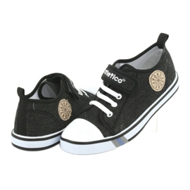 Deportivas con aplicación de piel Atletico BSM029 negro 4