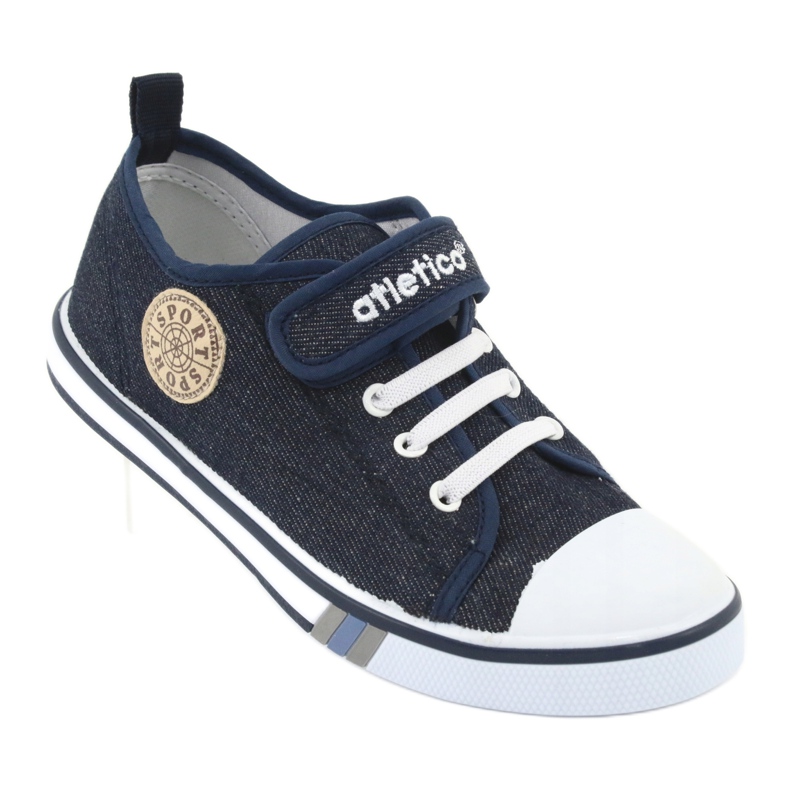 Deportivas con aplicación de piel Atletico jeans azul marino BSM029 1 Deportivas con aplicación de piel Atletico jeans azul marino BSM029 1