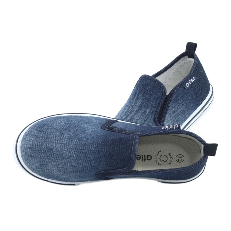 Zapatillas slip-on de mezclilla para niños ATLETICO BAM060 azul 5