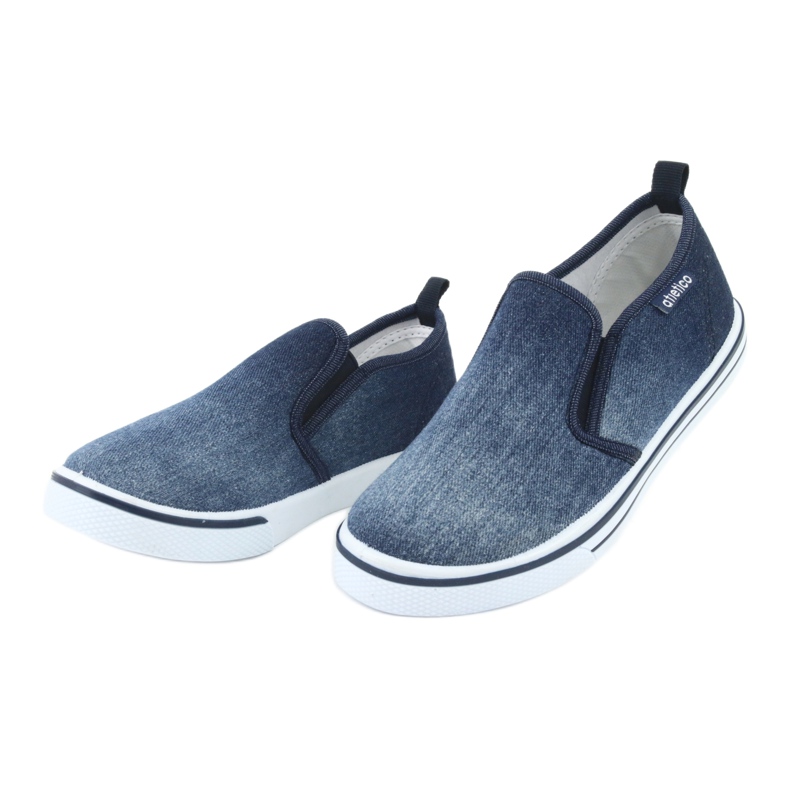 Zapatillas slip-on de mezclilla para niños ATLETICO BAM060 azul 2