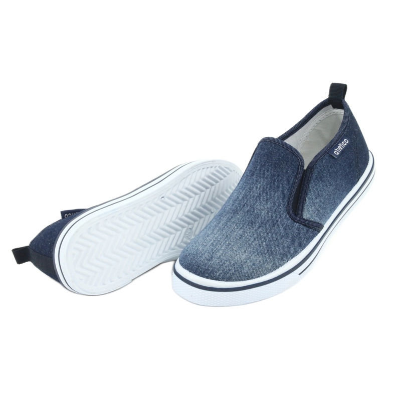 Zapatillas slip-on de mezclilla para niños ATLETICO BAM060 azul 4