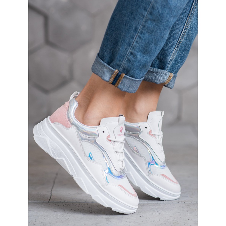 SHELOVET Zapatillas blancas de moda blanco multicolor 1