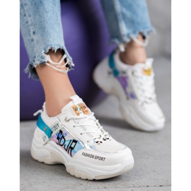 SHELOVET Zapatillas deportivas de moda blanco multicolor 4