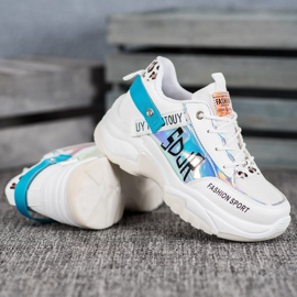 SHELOVET Zapatillas deportivas de moda blanco multicolor 2