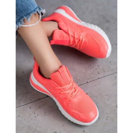 Ideal Shoes Zapatos atados con malla naranja 4