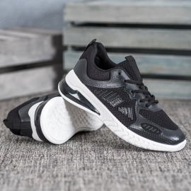 Ideal Shoes Zapatos atados con malla negro amarillo 2