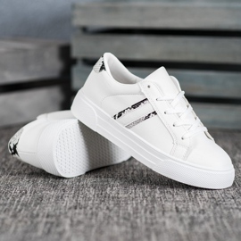 SHELOVET Calzado deportivo de cuero ecológico blanco 2