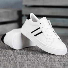 SHELOVET Calzado deportivo de cuero ecológico blanco 5