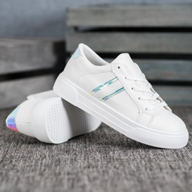 SHELOVET Calzado deportivo de cuero ecológico blanco 4