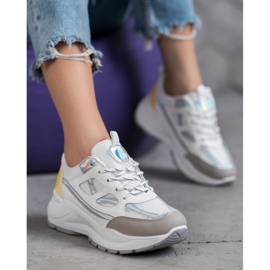 SHELOVET Zapatillas cómodas con malla blanco multicolor 2