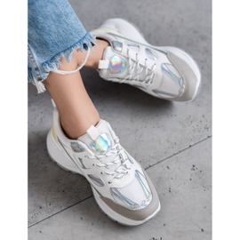 SHELOVET Zapatillas cómodas con malla blanco multicolor 3