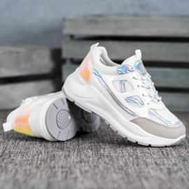 SHELOVET Zapatillas cómodas con malla blanco multicolor 4