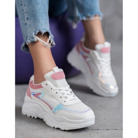SHELOVET Zapatillas Blancas Con Efecto Holo blanco multicolor 4