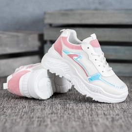 SHELOVET Zapatillas Blancas Con Efecto Holo blanco multicolor 2