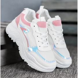 SHELOVET Zapatillas Blancas Con Efecto Holo blanco multicolor 3