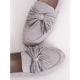 Gris Mocasines de mujer con flecos T357P Gris 1