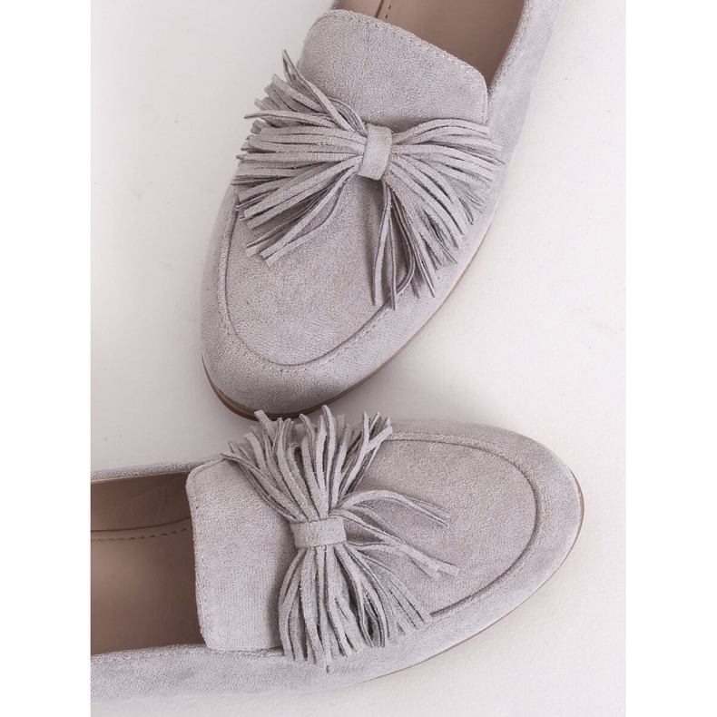 Gris Mocasines de mujer con flecos T357P Gris 1 Gris Mocasines de mujer con flecos T357P Gris 1