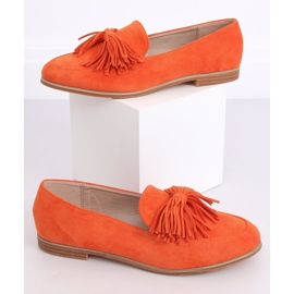 Mocasines de mujer naranja con flecos T357P Orange 1