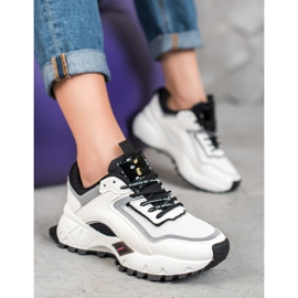 SHELOVET Zapatillas con suela negra blanco negro 4
