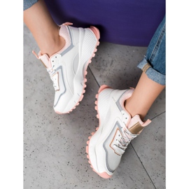 SHELOVET Zapatillas con suela rosa claro blanco rosado 1