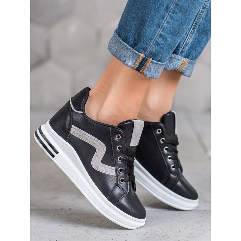 SHELOVET Calzado deportivo con cuña oculta negro 2 SHELOVET Calzado deportivo con cuña oculta negro 2