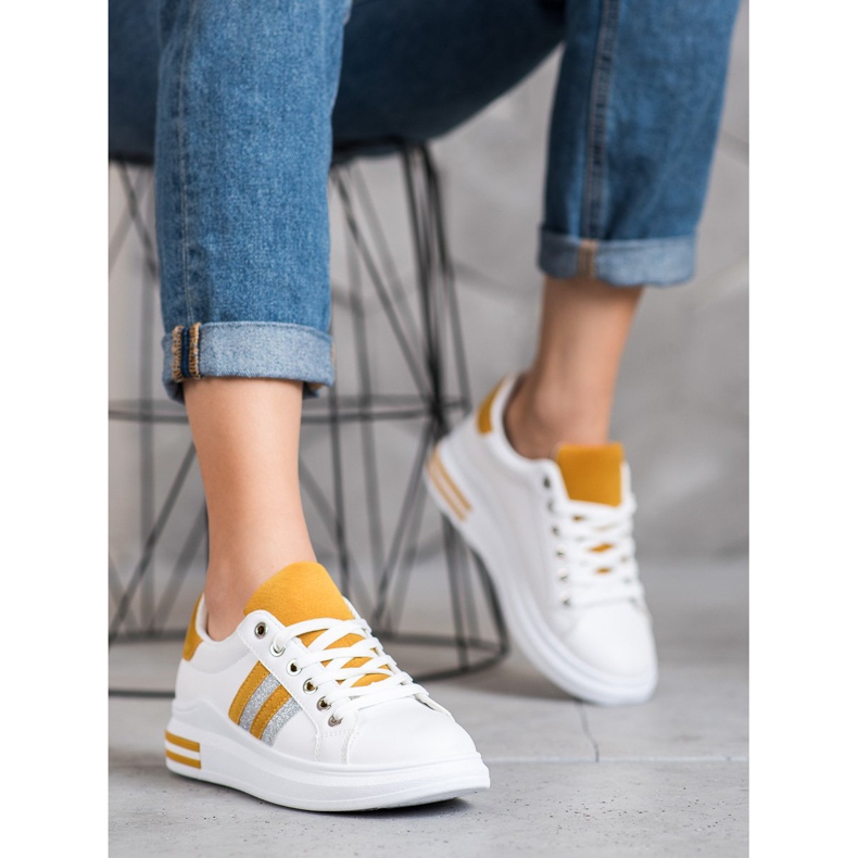 SHELOVET Calzado deportivo en la plataforma blanco amarillo 1
