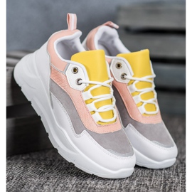 SHELOVET Zapatillas en la plataforma blanco multicolor 2