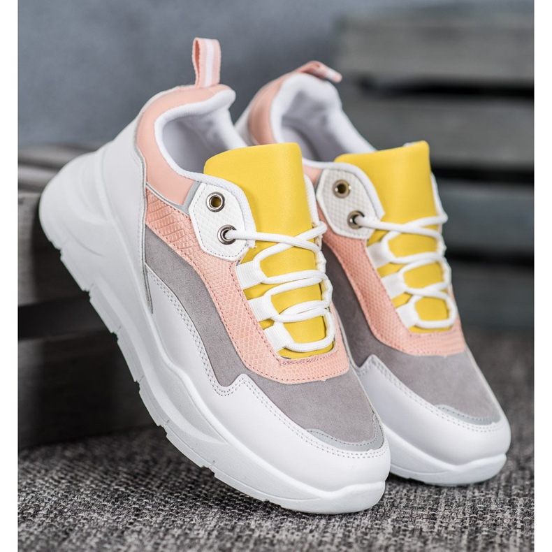 SHELOVET Zapatillas en la plataforma blanco multicolor 2