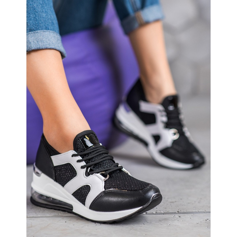 Weide Zapatos deportivos negros con purpurina 1