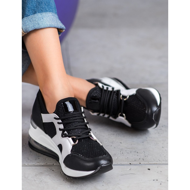 Weide Zapatos deportivos negros con purpurina 2