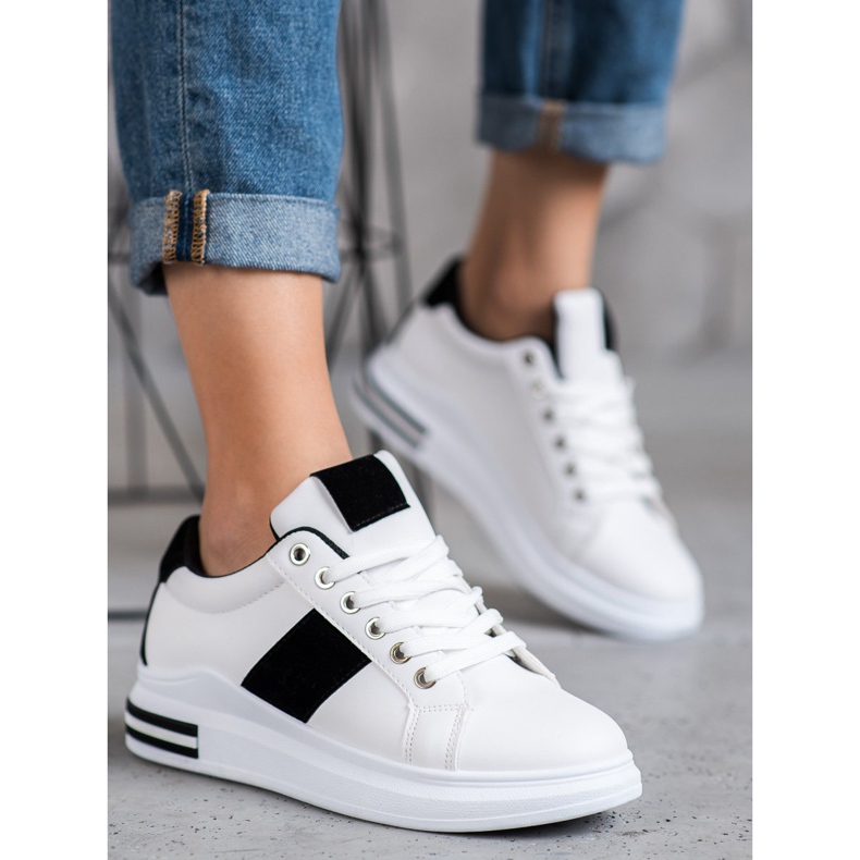 Weide Zapatos deportivos con inserciones negras blanco negro 2 Weide Zapatos deportivos con inserciones negras blanco negro 2