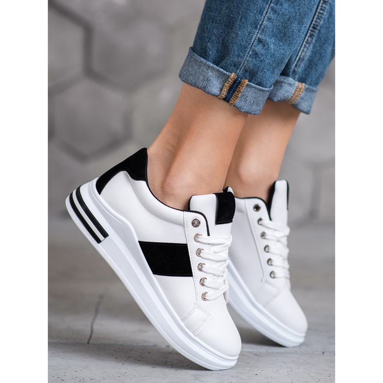 Weide Zapatos deportivos con inserciones negras blanco negro 1 Weide Zapatos deportivos con inserciones negras blanco negro 1