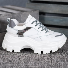 Weide Zapatillas blancas en la plataforma blanco 1