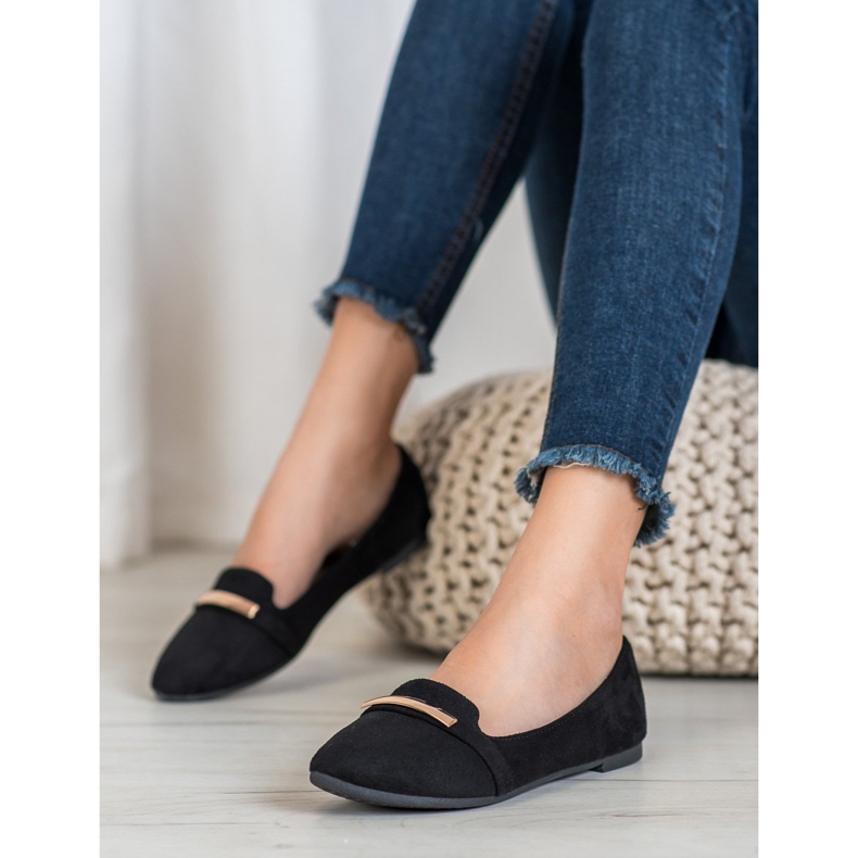 SHELOVET Bailarina Negra Con Adorno negro 1