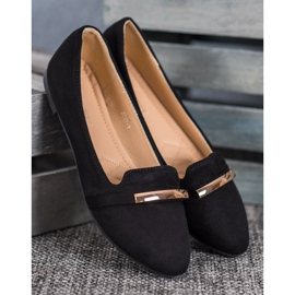 SHELOVET Bailarina Negra Con Adorno negro 3