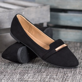 SHELOVET Bailarina Negra Con Adorno negro 4