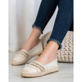 RTX WALK Alpargatas cómodas con adornos beige 1