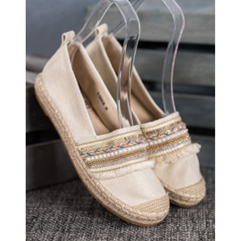 RTX WALK Alpargatas cómodas con adornos beige 3