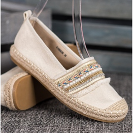 RTX WALK Alpargatas cómodas con adornos beige 4