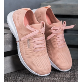SHELOVET Zapatos textiles atados rosado 3