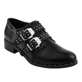 Zapatos brogue negros con tachuelas en el bloque NC168 1